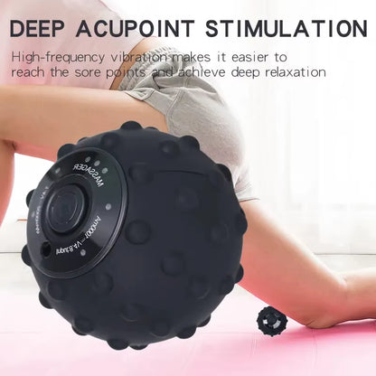 Vibrating Massage Ball 4Speed High-Intensity Fitness Yoga Massage Roller Relieving Muscle Tension Pain Pressure Massaging Balls