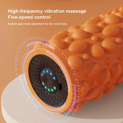 Electric Vibrating Foam Roller Massage Column Rechargeable Muscle Roller 5 Modes Tissue Massager for Bodybuilding