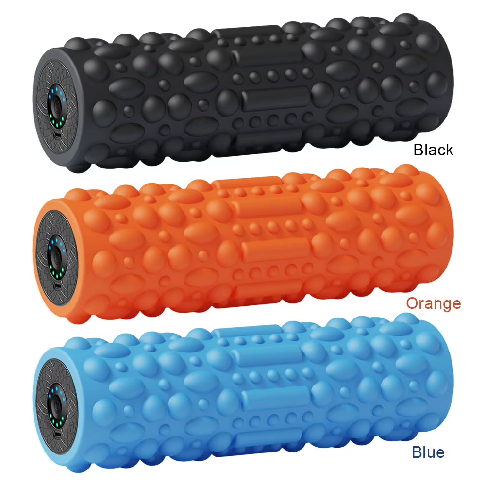Electric Vibrating Foam Roller Massage Column Rechargeable Muscle Roller 5 Modes Tissue Massager for Bodybuilding